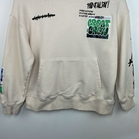 Zara Kids Sweatshirt with Hood graffiti print size 9-10 - Picture 3 of 10